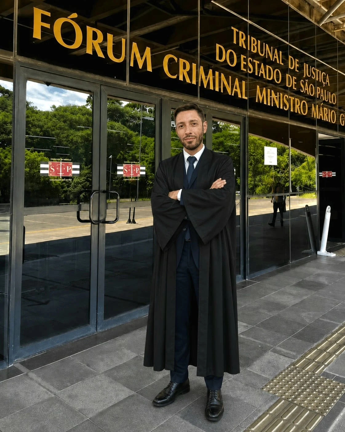 Dr. Ademilton Guerra em frente ao fórum
